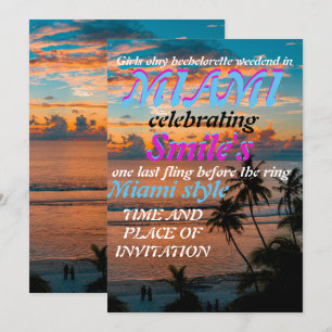 Invitation Miami Summer Girls Weekend Bachelorette Party Invi