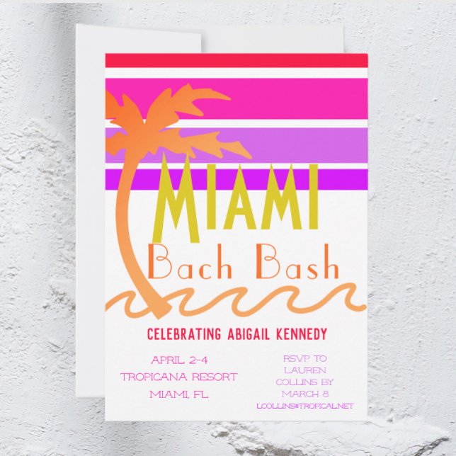 Invitation Miami Tropical Bachelorette Party (Créateur téléchargé)
