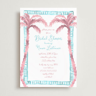 Invitation Miami Tropical Beach Fête des mariées peinte à la 