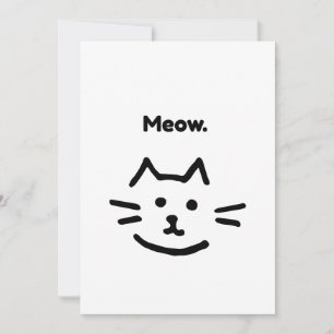 Invitation Miaou. Chat simple drôle