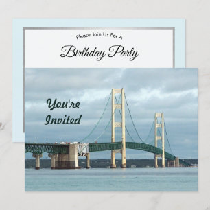 Invitation Michigan Mackinac Bridge Photo Anniversaire