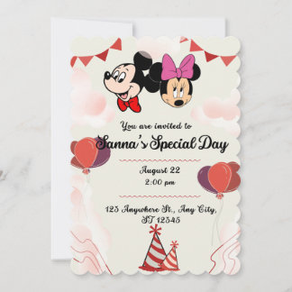 Invitation Mickey Anniversaire de enfant