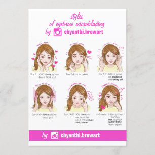 Invitation Microblading Eyebrow Instructions pour les soins p