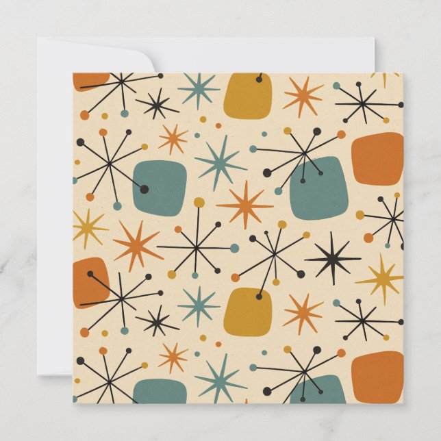 Invitation Mid Century Modern Starburst Pattern (Devant)