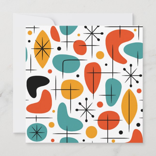 Invitation Mid Century Modern Starburst Pattern (Devant)