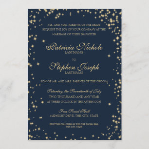 Invitation Midnight Stars Twinkle Sky Mariage