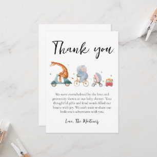 Invitation mignon baby shower de messages de remerciement car