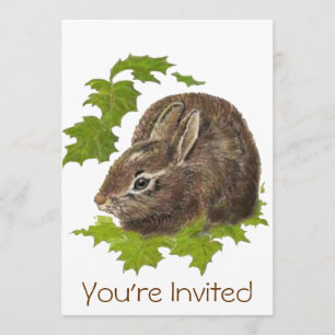 Invitation mignon de fête d'anniversaire de lapin