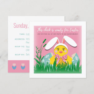 Invitation mignon de poussins pour le brunch de Pâ