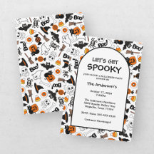 Mignon et Effrayant Halloween Noir et Orange