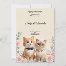 Mignon Mariage de Chat 3D en Crème pour la Mariée