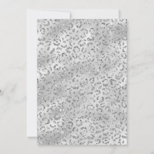 Invitation Mignon motif imprimé peau de léopard guépard argen