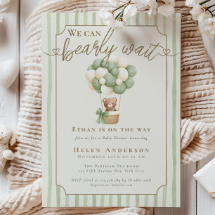 Invitation Mignon Nous pouvons à peine attendre Ourson Vert s