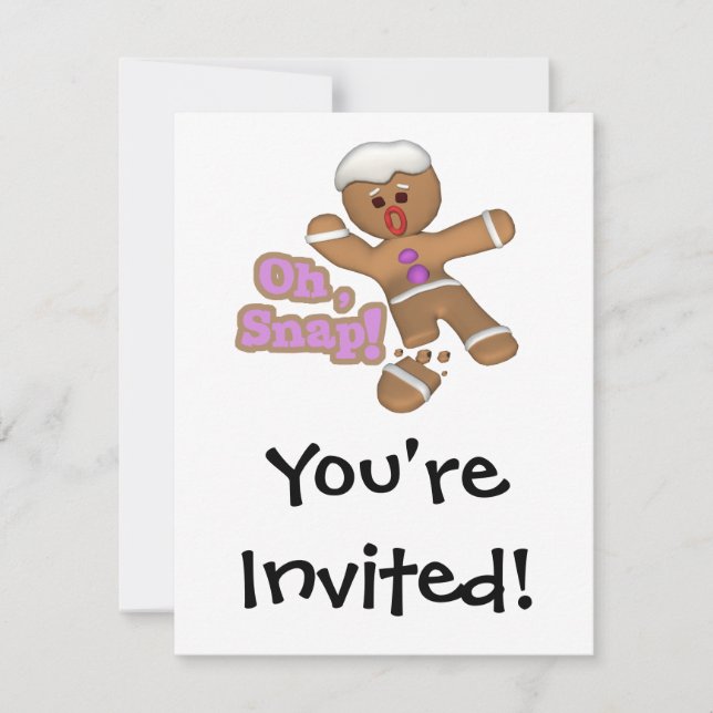 Invitation mignon oh, aimez pain d'épice biscuit homme (Devant)