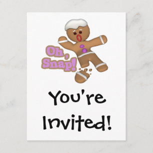 Invitation mignon oh, snap l'homme en pain d'épices cookie