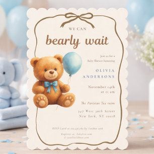 Invitation Mignon Ourson Nous Pouvons à Peine Attendre Bébé B
