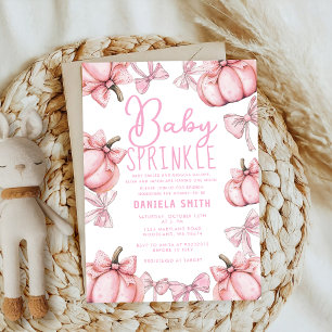 Invitation mignon Pink Bow Petit Citrouille Baby shower de ch