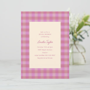 Invitation Mignon Plaid Rose Violet Mariage Préparatifs Petit