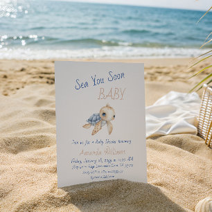 Invitation Mignon sous la mer vous bientôt Tortle Baby Shower