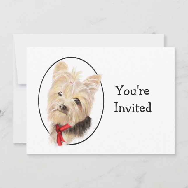 Invitation Mignon Yorkshire Terrier Yorkie Mariage Anniversai (Devant)