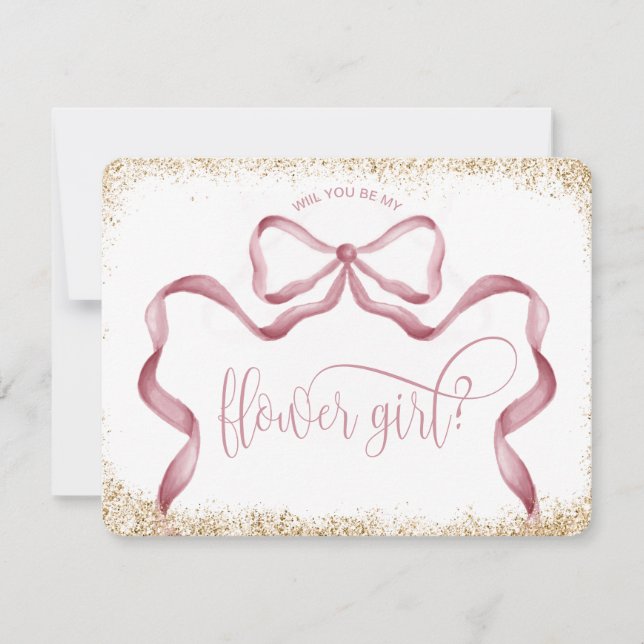 Invitation mignonne arc moderne arc rose aquarelle FLOWER FIL (Devant)