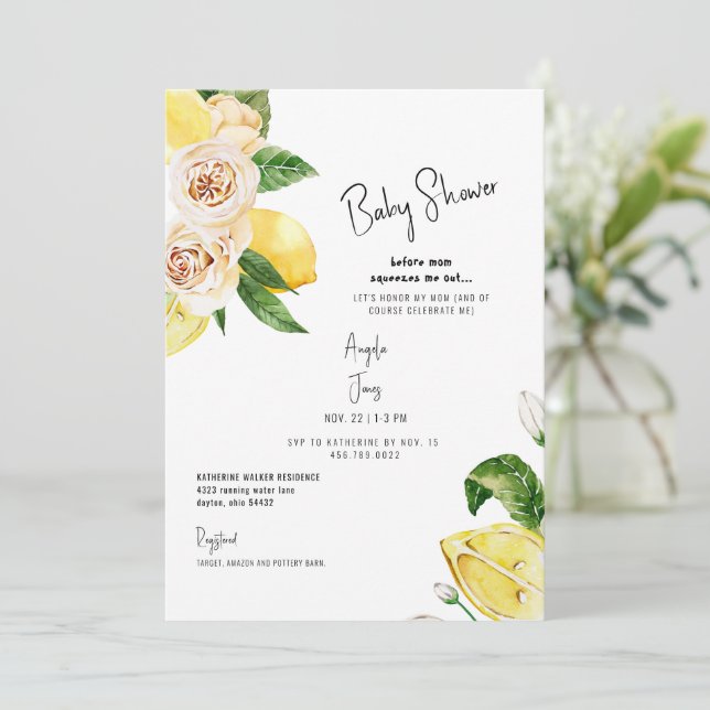 Invitation Mignonne Avant Que Maman Me Lâche Du Baby shower (Debout devant)