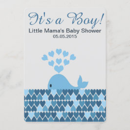Invitation Mignonne baleine C'est un garçon ! Baby shower