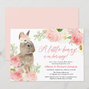 Invitation Mignonne Blush rose Pâques couples baby shower