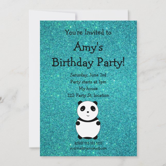 Invitation mignonne d'anniversaire de panda (Devant)