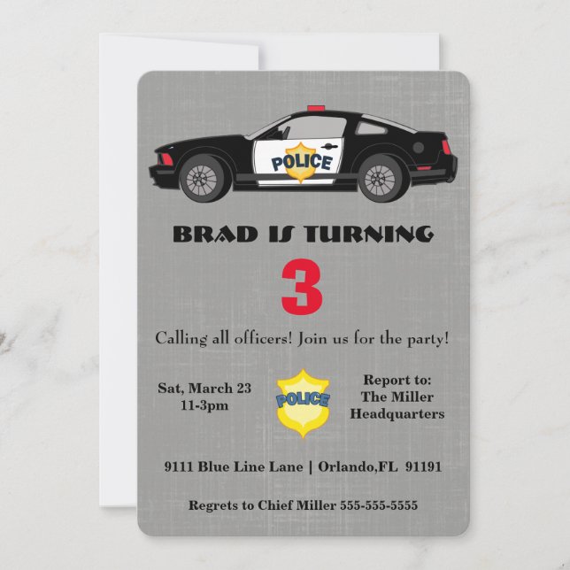 Invitation mignonne d'anniversaire de voiture de (Devant)