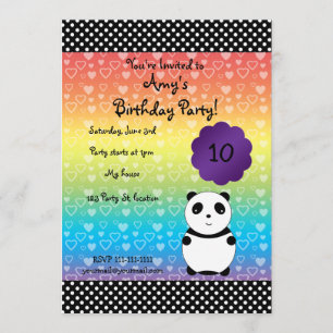 Invitation mignonne d'anniversaire d'ours panda