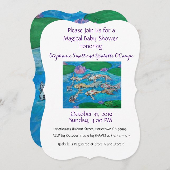 Invitation mignonne de baby shower d'animal (Devant / Derrière)