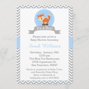 Invitation mignonne de baby shower de Fox dans