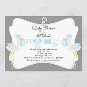 Invitation mignonne de baby shower de garçon de