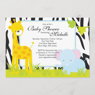 Invitation mignonne de baby shower de safari de