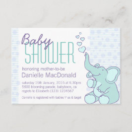 Invitation mignonne de bleu d'aqua de baby shower