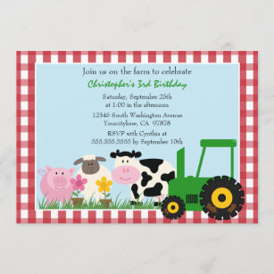 Invitations Faire Part Cartes Anniversaire Tracteur Zazzle Ch