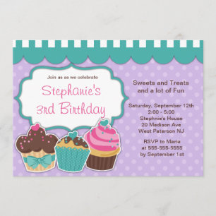 Invitation mignonne de fête d'anniversaire de