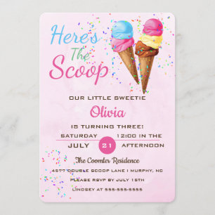 Invitation mignonne de partie d'anniversaire de