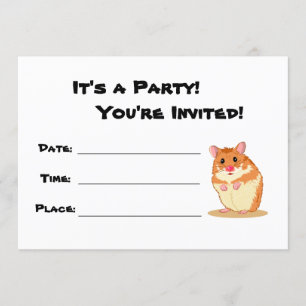 Invitation mignonne de partie de hamster