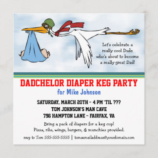 Invitation mignonne de partie de nouveau papa de