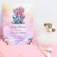 Mignonne De Sirène Sous Le Baby shower D'Aquarelle