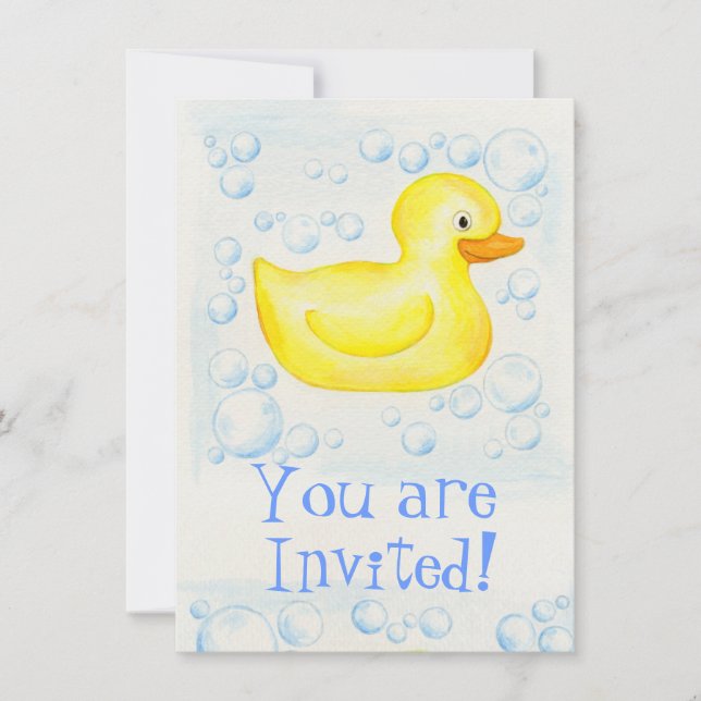 Invitation mignonne en caoutchouc de baby shower (Devant)