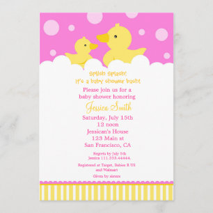 Invitation mignonne en caoutchouc de baby shower