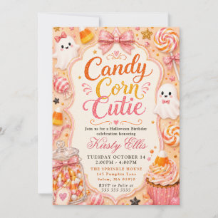 Invitation Mignonne Fête d'Anniversaire Halloween à Bonbons e