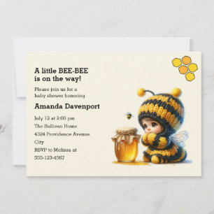Invitation Mignonne fille en costume d'abeille avec Baby show