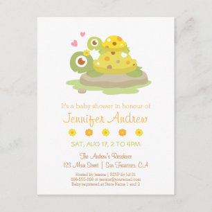 Invitation Mignonne Maman Tortue et Enfant Baby Shower