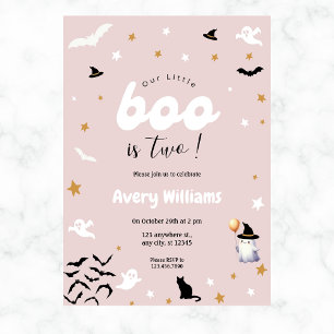Invitation Mignonne Notre Petit Boo Halloween Anniversaire Ch