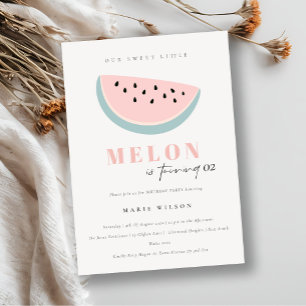 Invitation Mignonne Notre Petit Melon Pastel Rose N'Importe Q