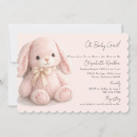 Mignonne Oh Bébé Fille Lapin Rose Baby Shower 